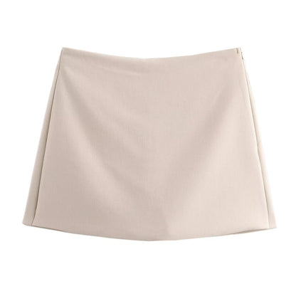 Levoire | Jupe-Culotte Élégante Courte Pour Femmes Beige (pas de fente)