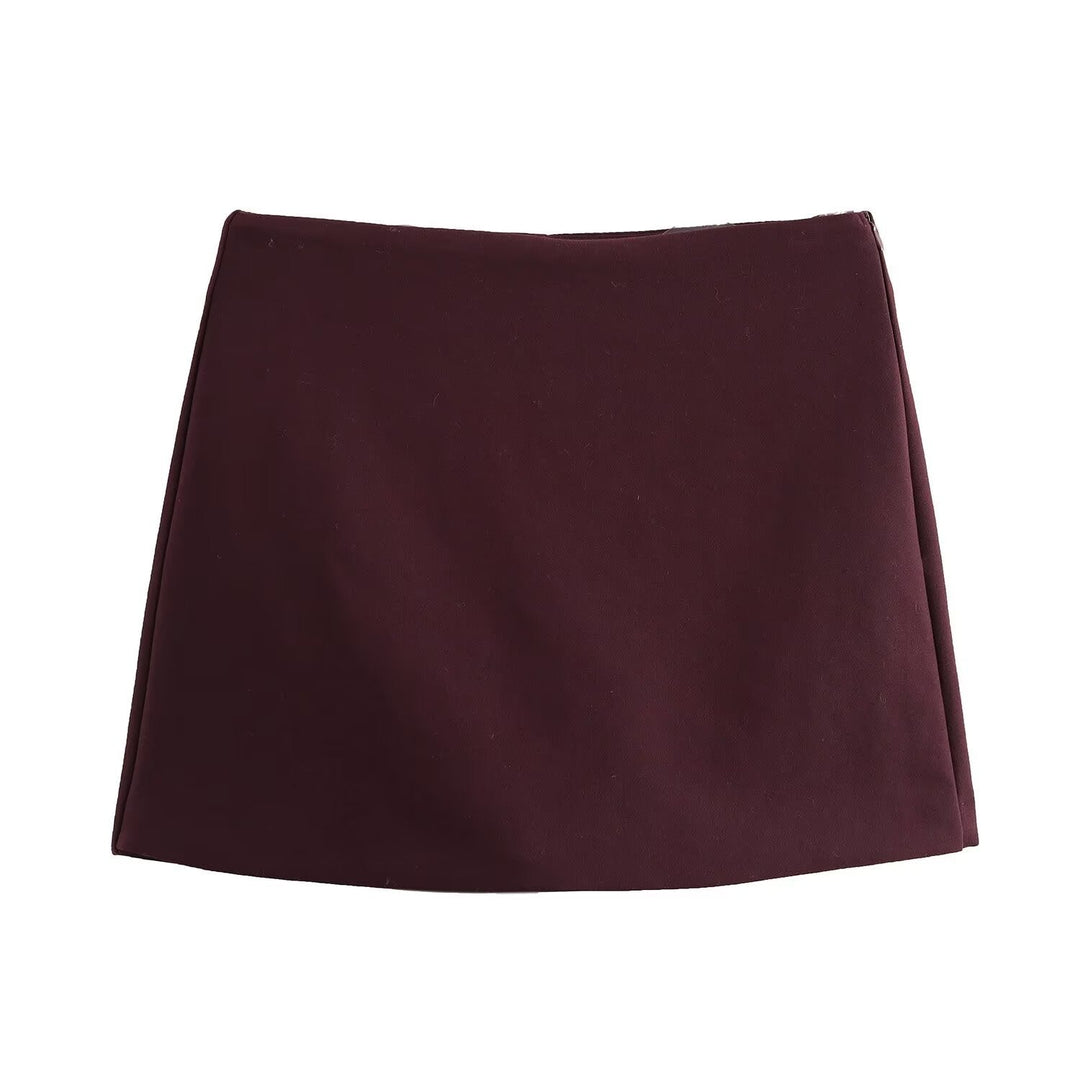 Levoire | Jupe-Culotte Élégante Courte Pour Femmes Bourgogne (pas de fente)
