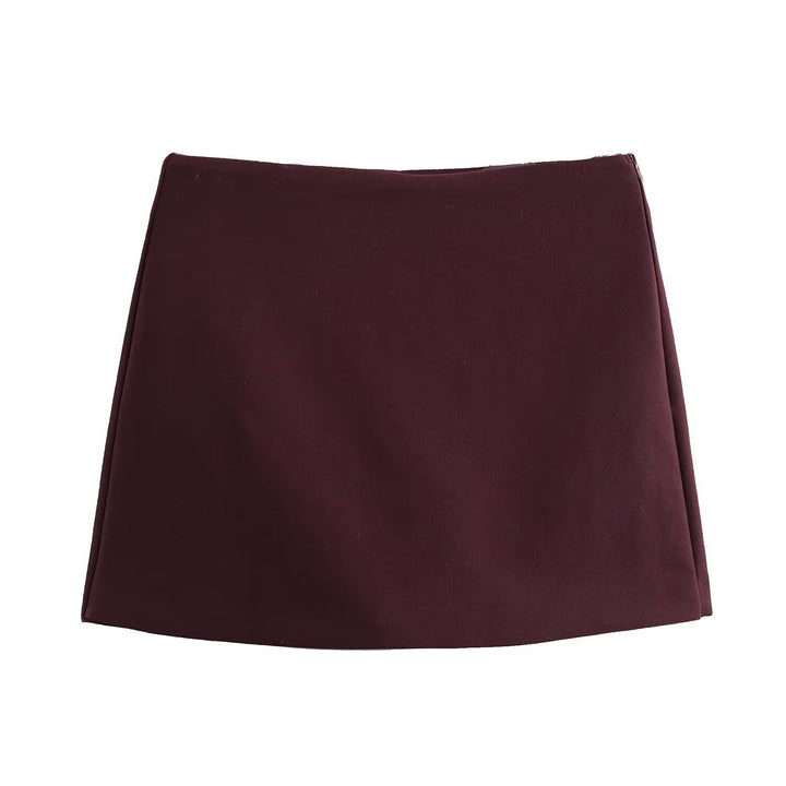 Levoire | Jupe-Culotte Élégante Courte Pour Femmes Bourgogne (pas de fente)