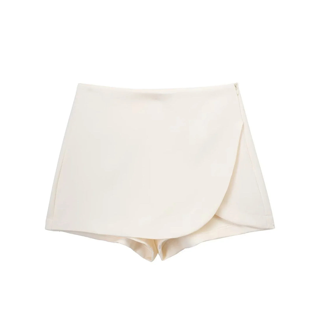 Levoire | Essentielle Satin-Shorts Beige (avec fente)