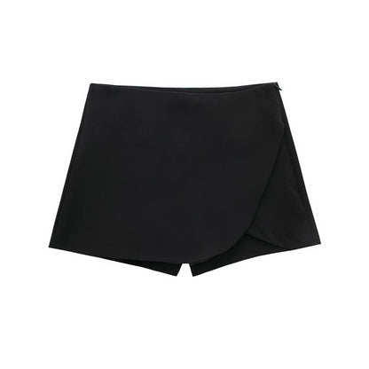 Levoire | Jupe-Culotte Élégante Courte Pour Femmes Noir (avec fente)