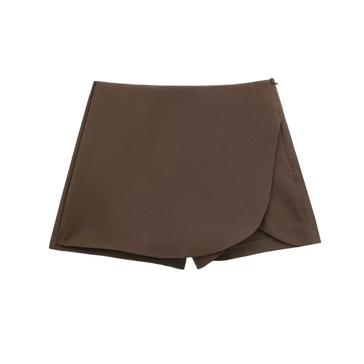 Levoire | Essentielle Satin-Shorts Moka Brun (avec fente)