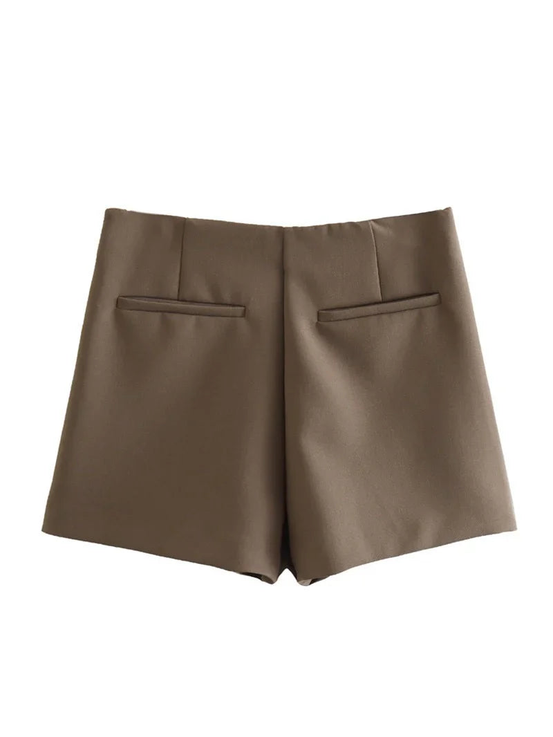 Levoire | Essentielle Satin-Shorts Moka Brun (pas d'ouverture)