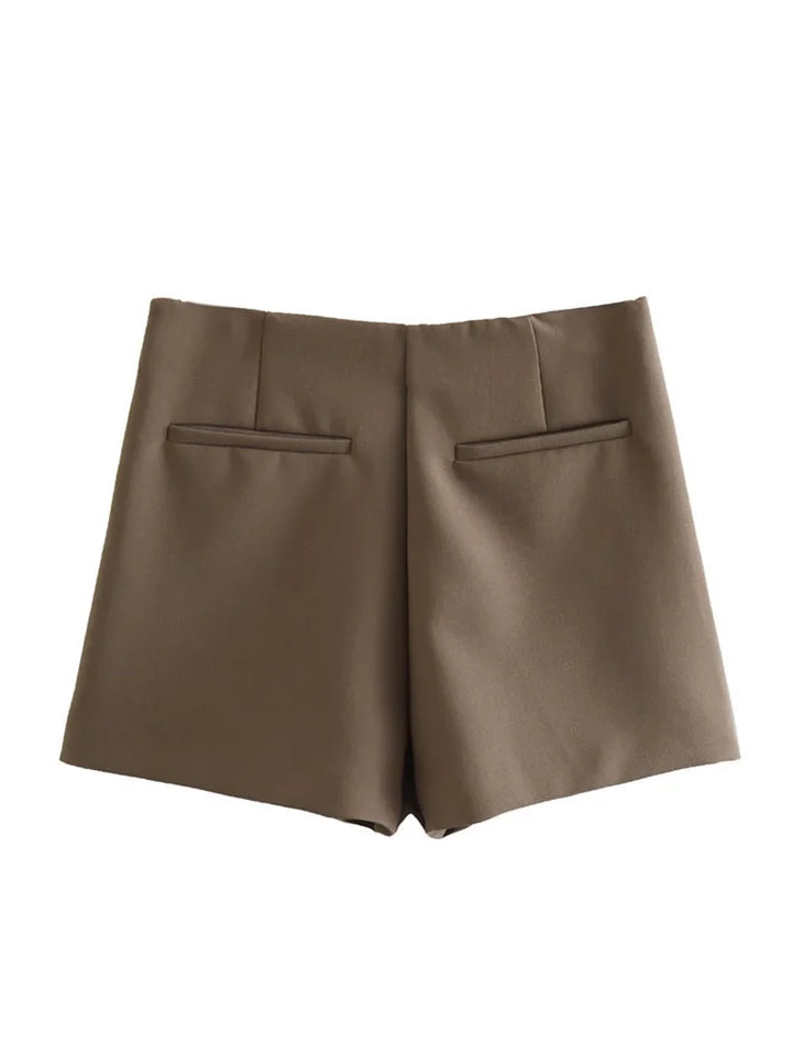 Levoire | Essentielle Satin-Shorts Moka Brun (pas d'ouverture)
