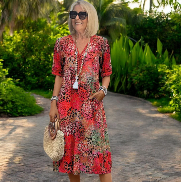 Levoire | Robe mi-longue légère d'été et de printemps Rot