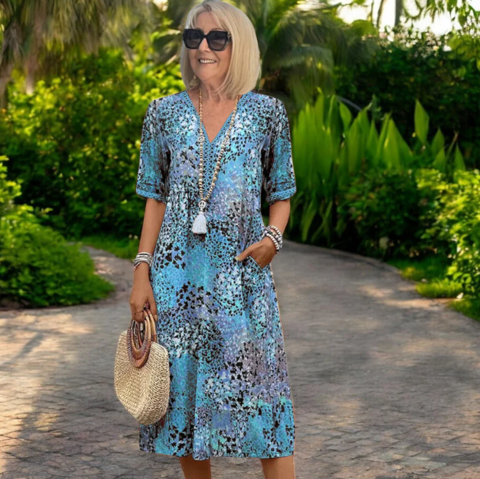 Levoire | Robe mi-longue légère d'été et de printemps Bleu