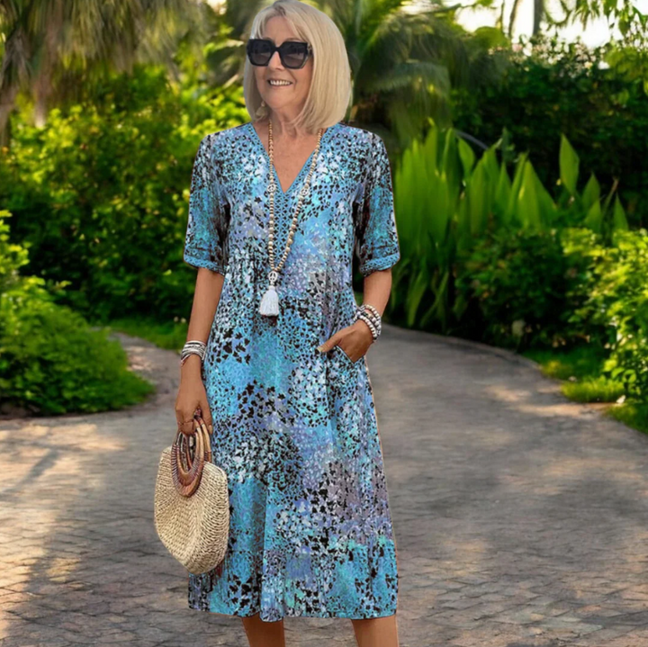 Levoire | Robe mi-longue légère d'été et de printemps Bleu