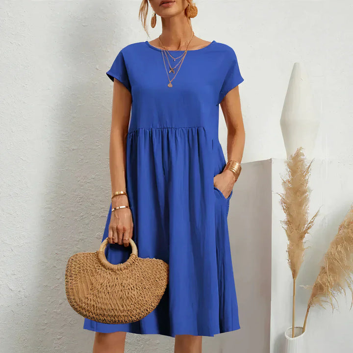 Levoire | Robe D'Été Avec Poches Bleu