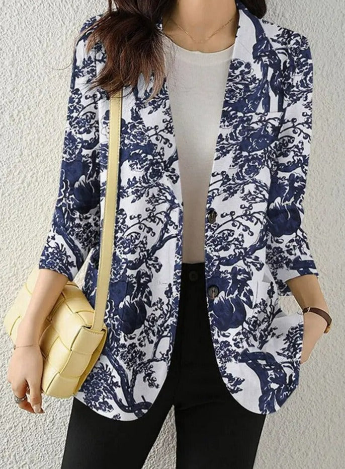 Levoire | Manteau Drapé Élégant D'Hiver Bleu