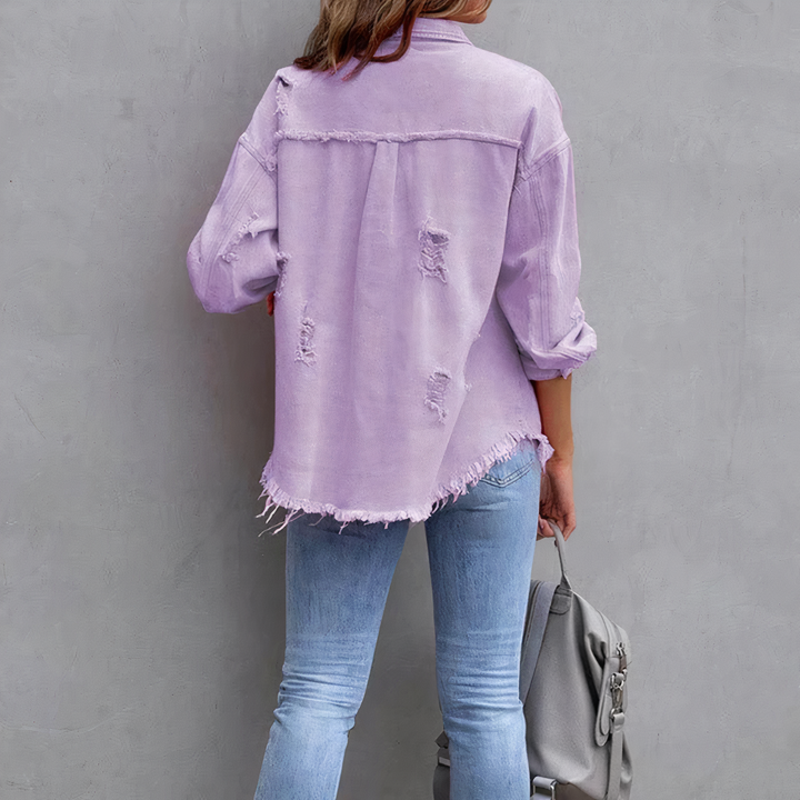 Levoire | Veste En Denim Chic Déchirée Décontractée