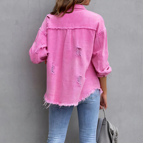 Levoire | Veste En Denim Chic Déchirée Décontractée
