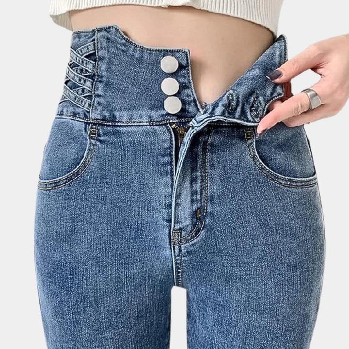Levoire | Slim Fit High Street Jeans Pour Femmes Bleu