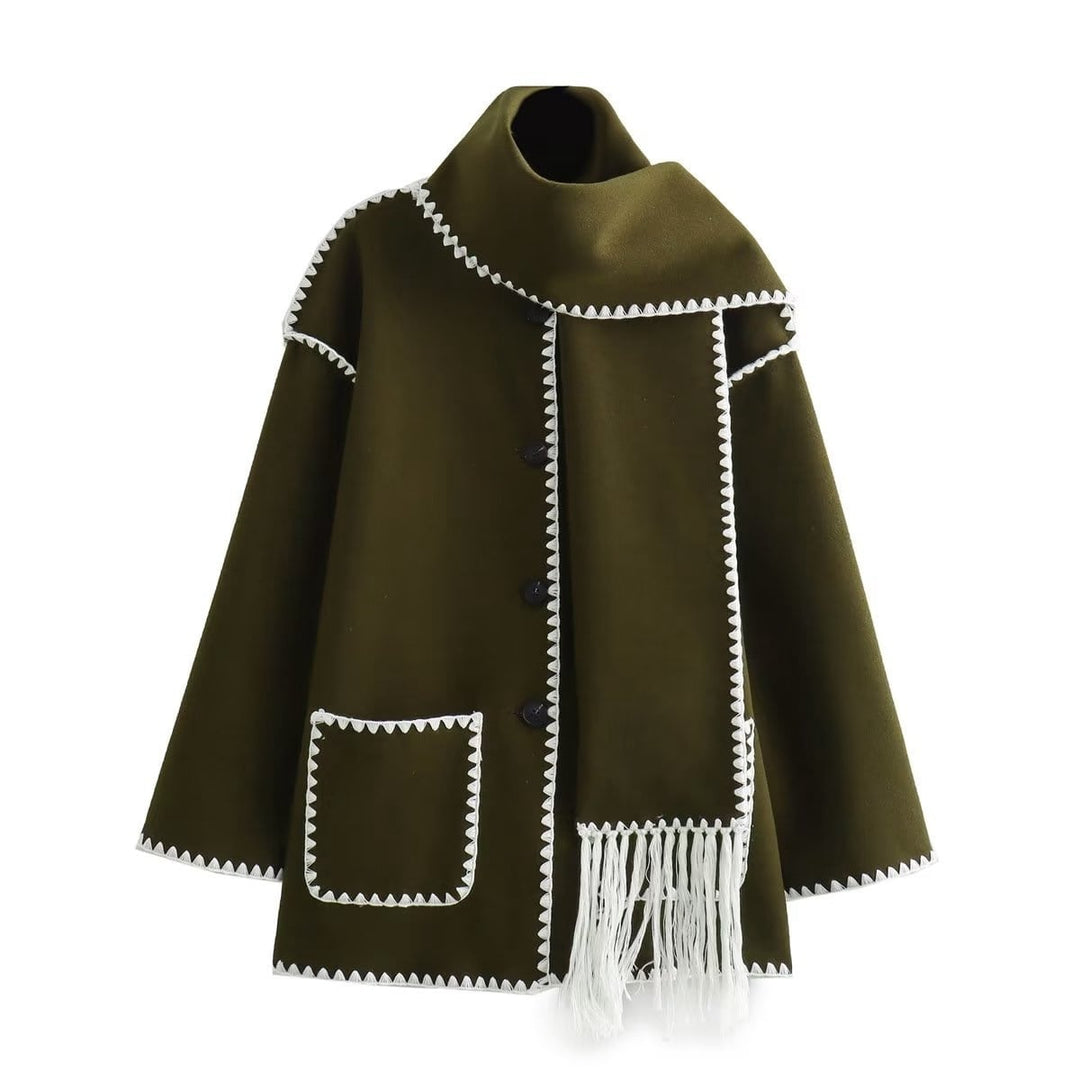 Levoire | Veste En Laine Confortable Avec Cape Vert