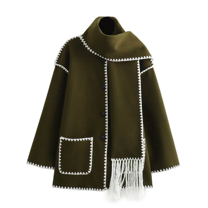 Levoire | Veste En Laine Confortable Avec Cape Vert
