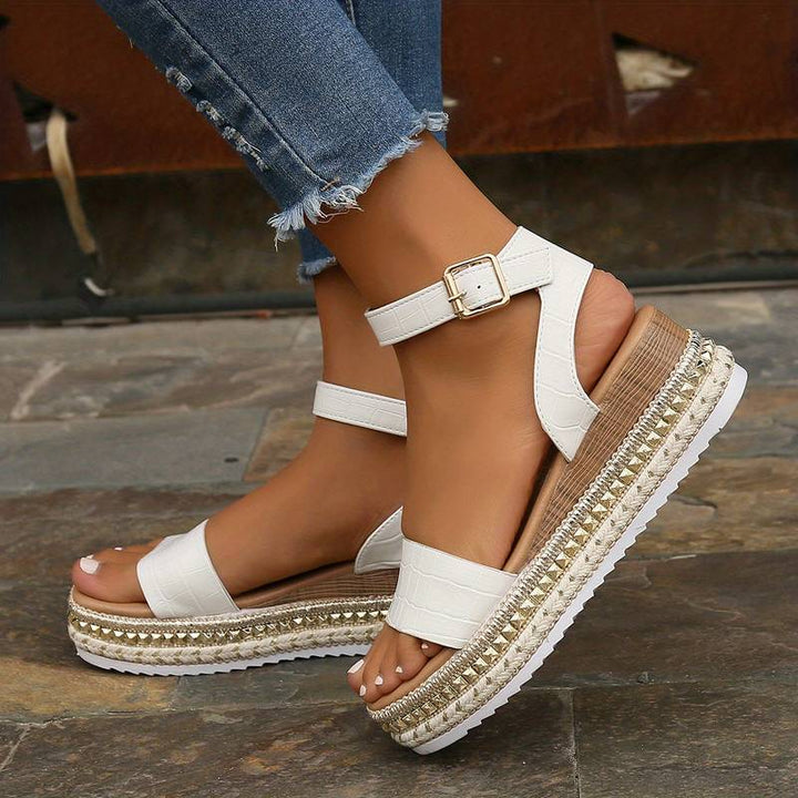 Levoire | Sandales À Plateforme Avec Bride De Cheville Pour Femmes Blanc