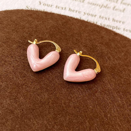 Levoire | Boucles D'Oreilles En Forme De Cœur Séduisantes Rose