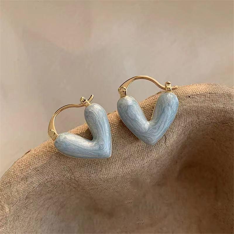 Levoire | Boucles D'Oreilles En Forme De Cœur Séduisantes Bleu