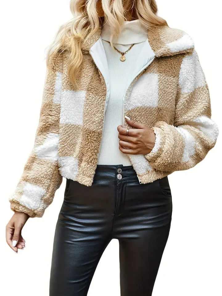 Levoire | Manteau Peluche À Carreaux Image