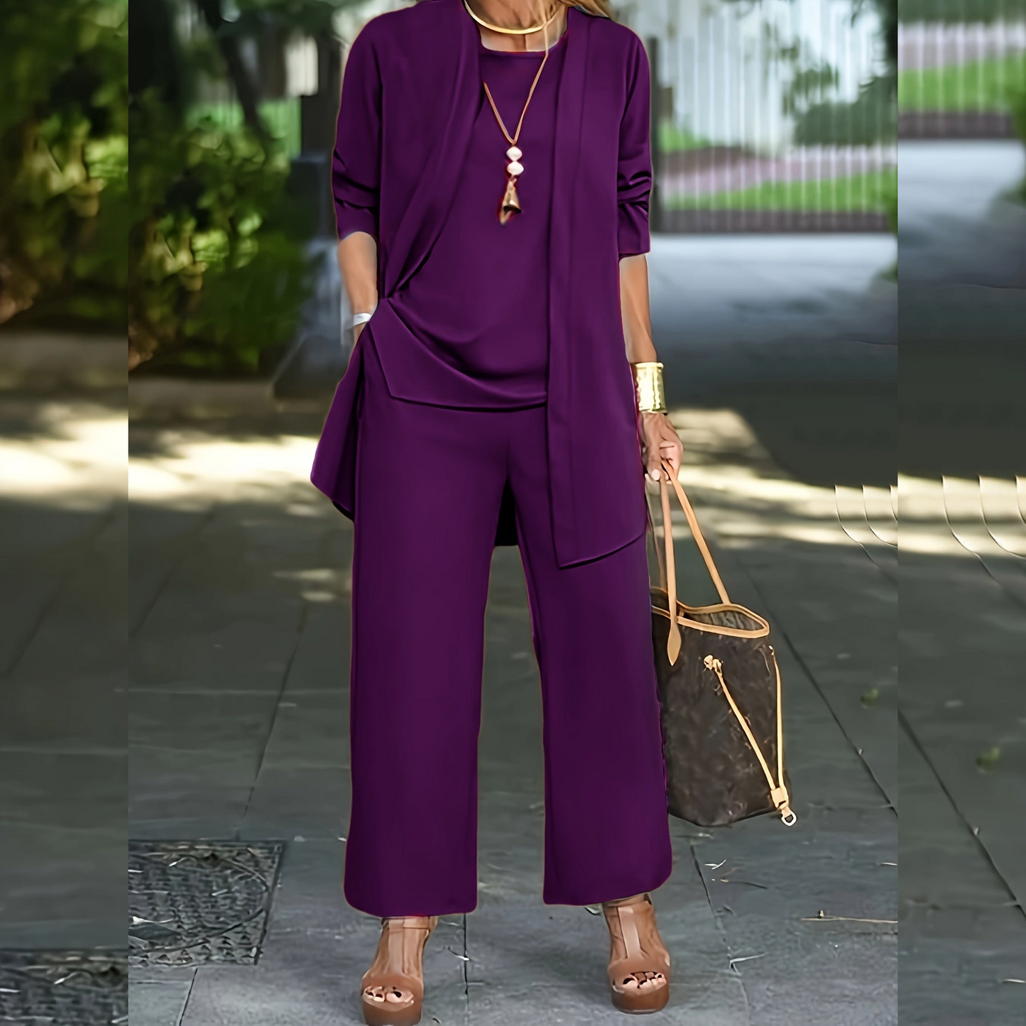 Levoire | Ensemble Élégant Trois Pièces Violet