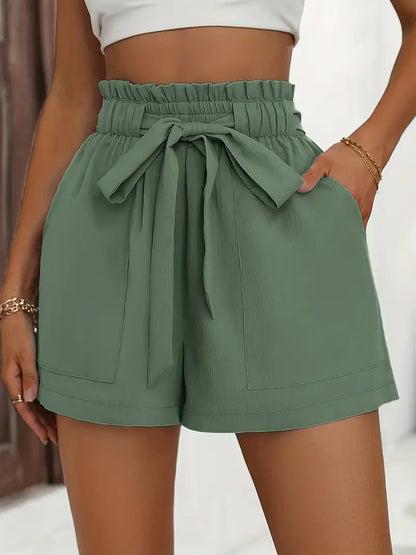 Levoire | Short Femme Courte Ample À Taille Haute Vert olive
