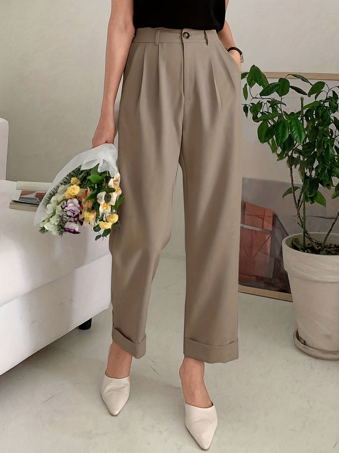 Levoire | Pantalon Large Élégant À Taille Haute