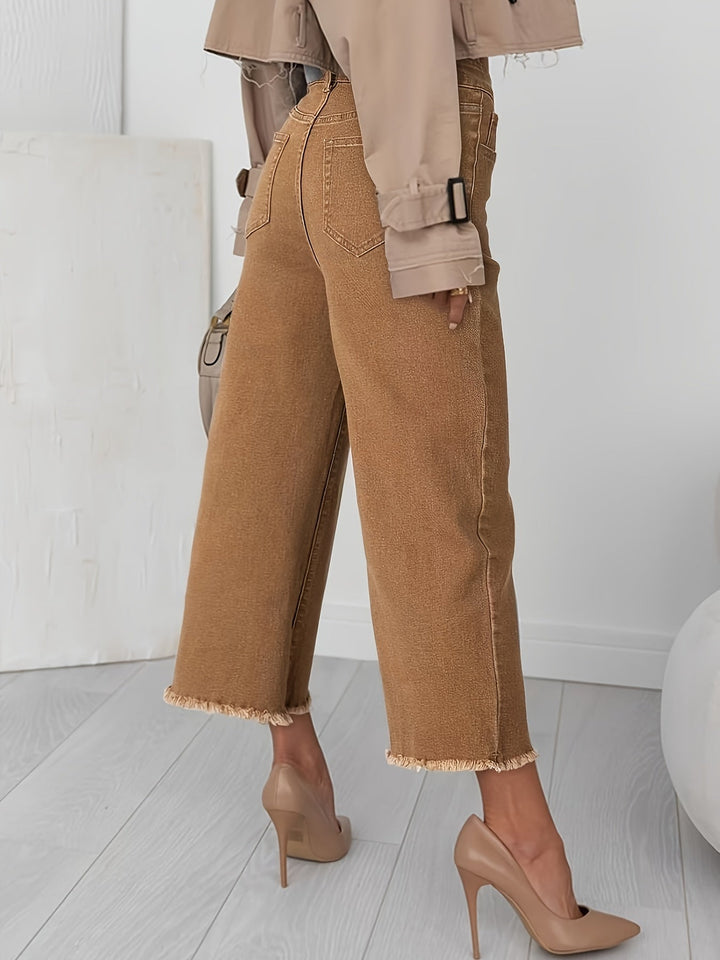 Levoire | Pantalon Tendance Mi-Mollet Avec Ourlet Effiloché