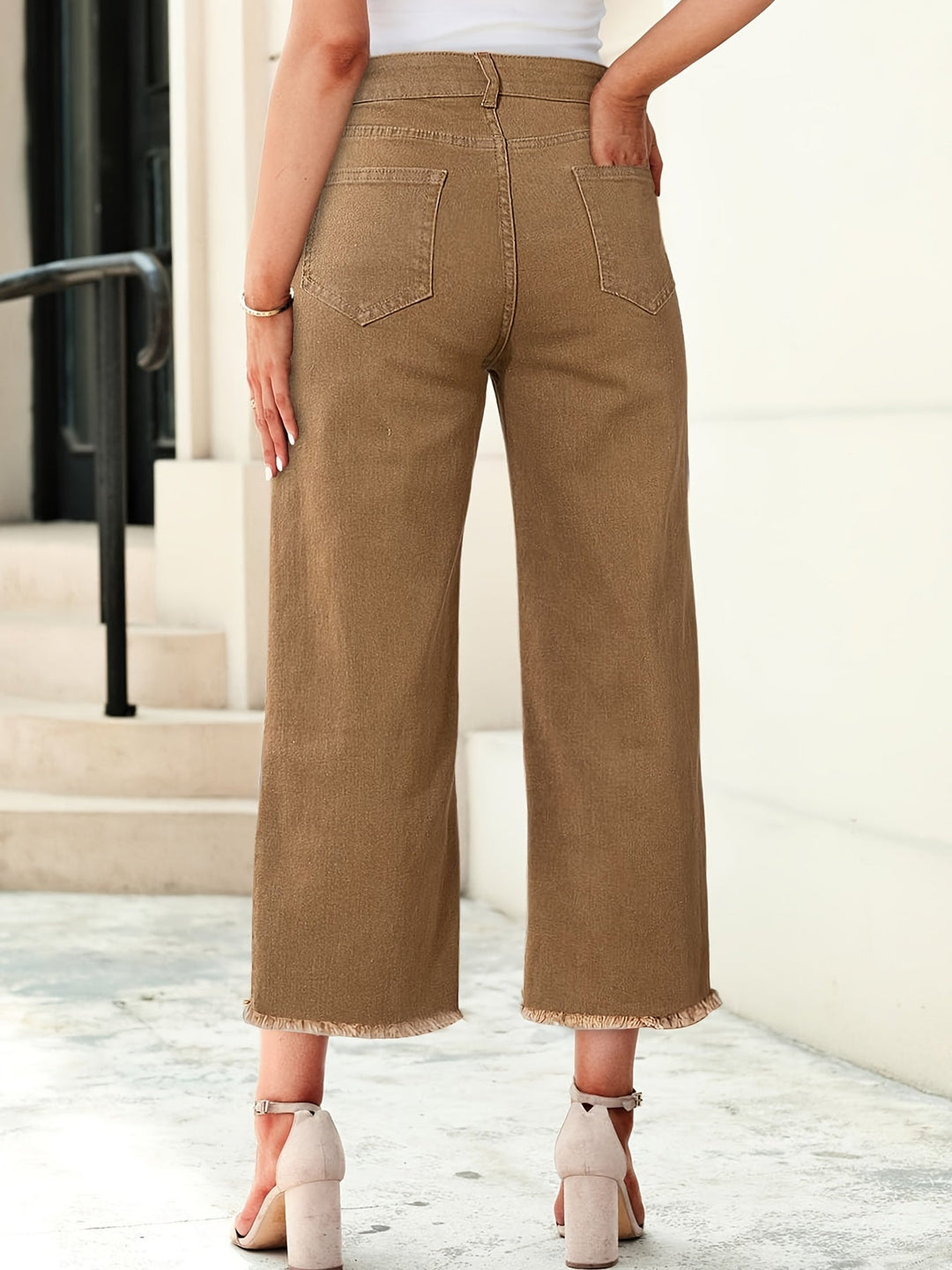 Levoire | Pantalon Tendance Mi-Mollet Avec Ourlet Effiloché