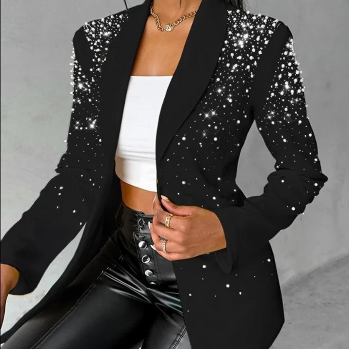 Levoire | Blazer Pour Femmes Ajusté Avec Perles Intégrées Noir