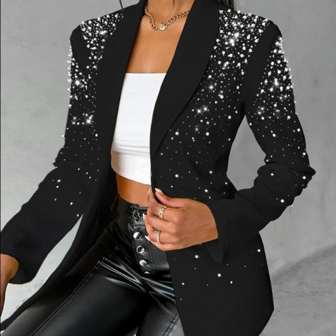 Levoire | Blazer Avec Des Boutons En Nacre Pour Femmes Noir