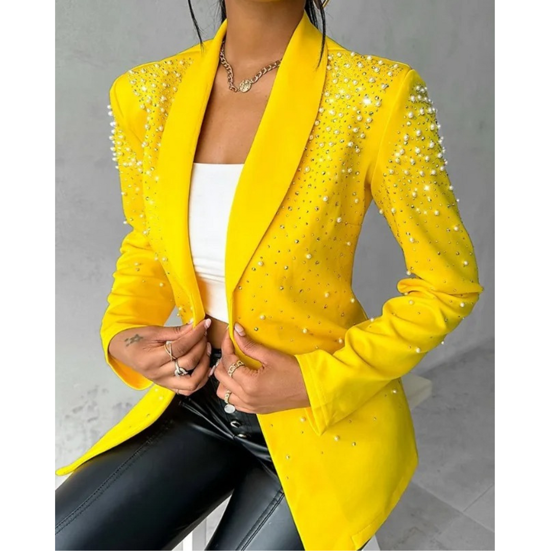 Levoire | Blazer Avec Décoration En Perles Pour Femmes Jaune