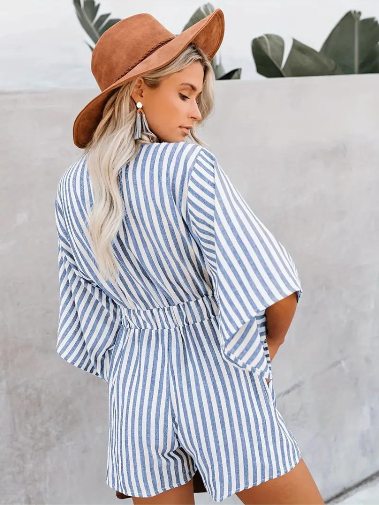 Levoire | Combinaison Rayée Tenue D'Été Avec Cravate