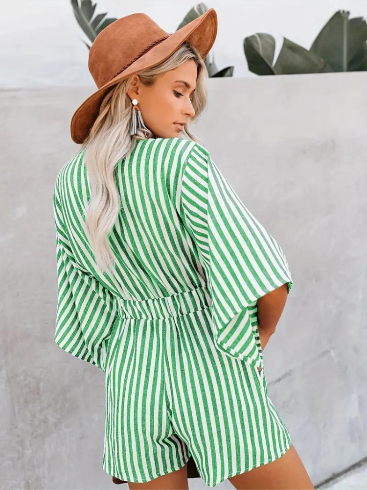 Levoire | Combinaison Rayée Tenue D'Été Avec Cravate