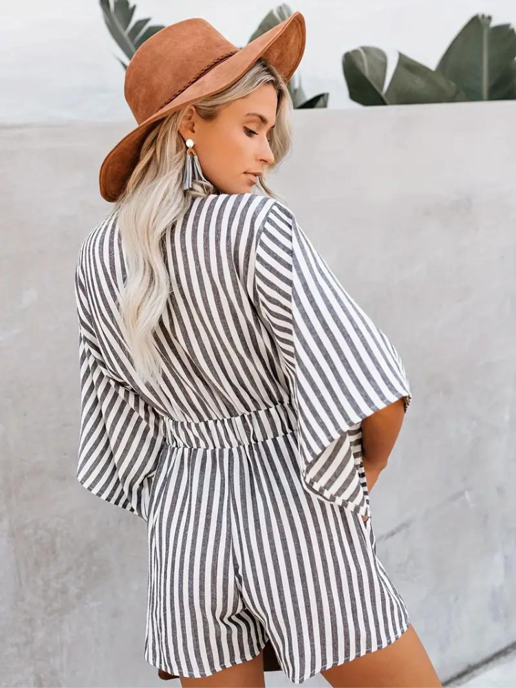 Levoire | Combinaison Rayée Tenue D'Été Avec Cravate