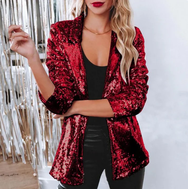 Levoire | Blazer À Paillettes De Luxe Pour Toute Occasion Rot