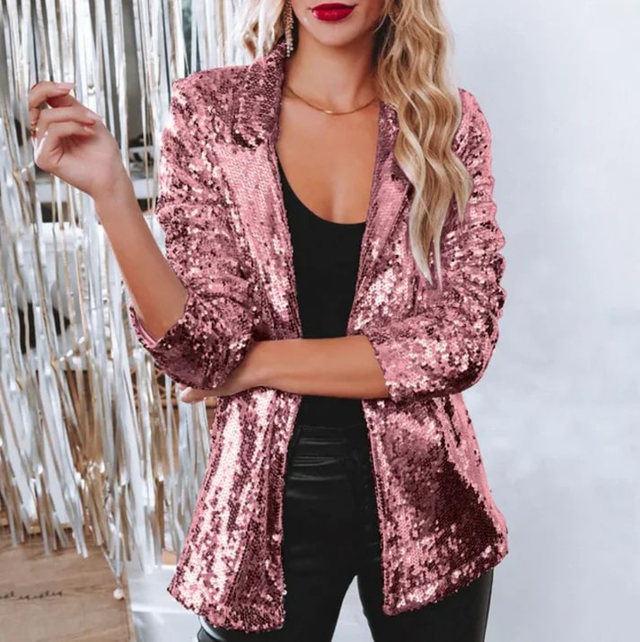 Levoire | Blazer À Paillettes De Luxe Pour Toute Occasion Rosa