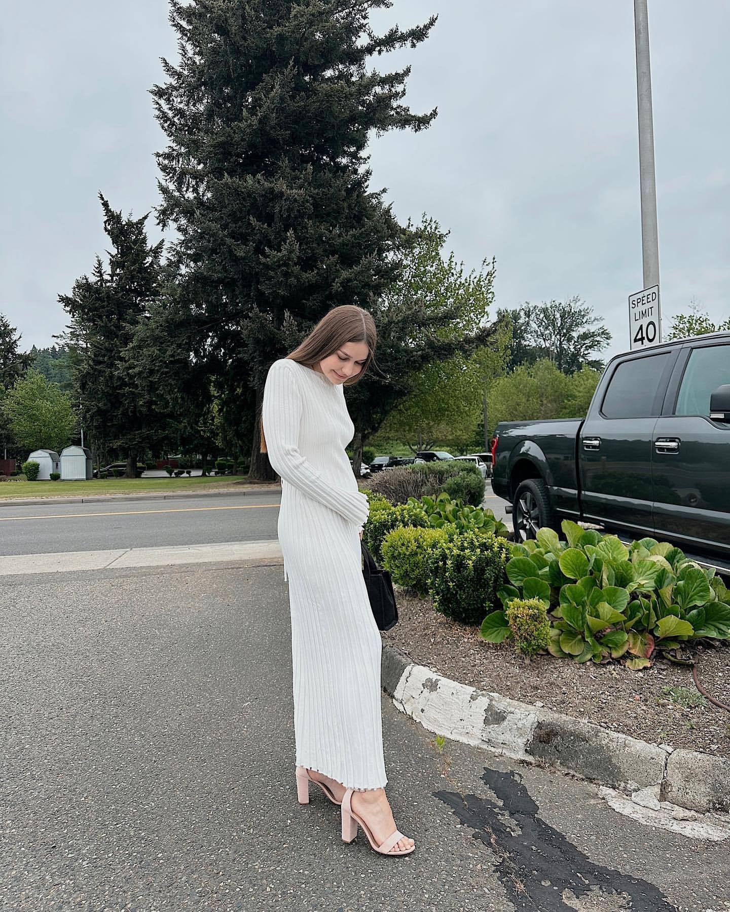 Levoire | Robe Maxi En Tricot Élégante Avec Détail En Nœud