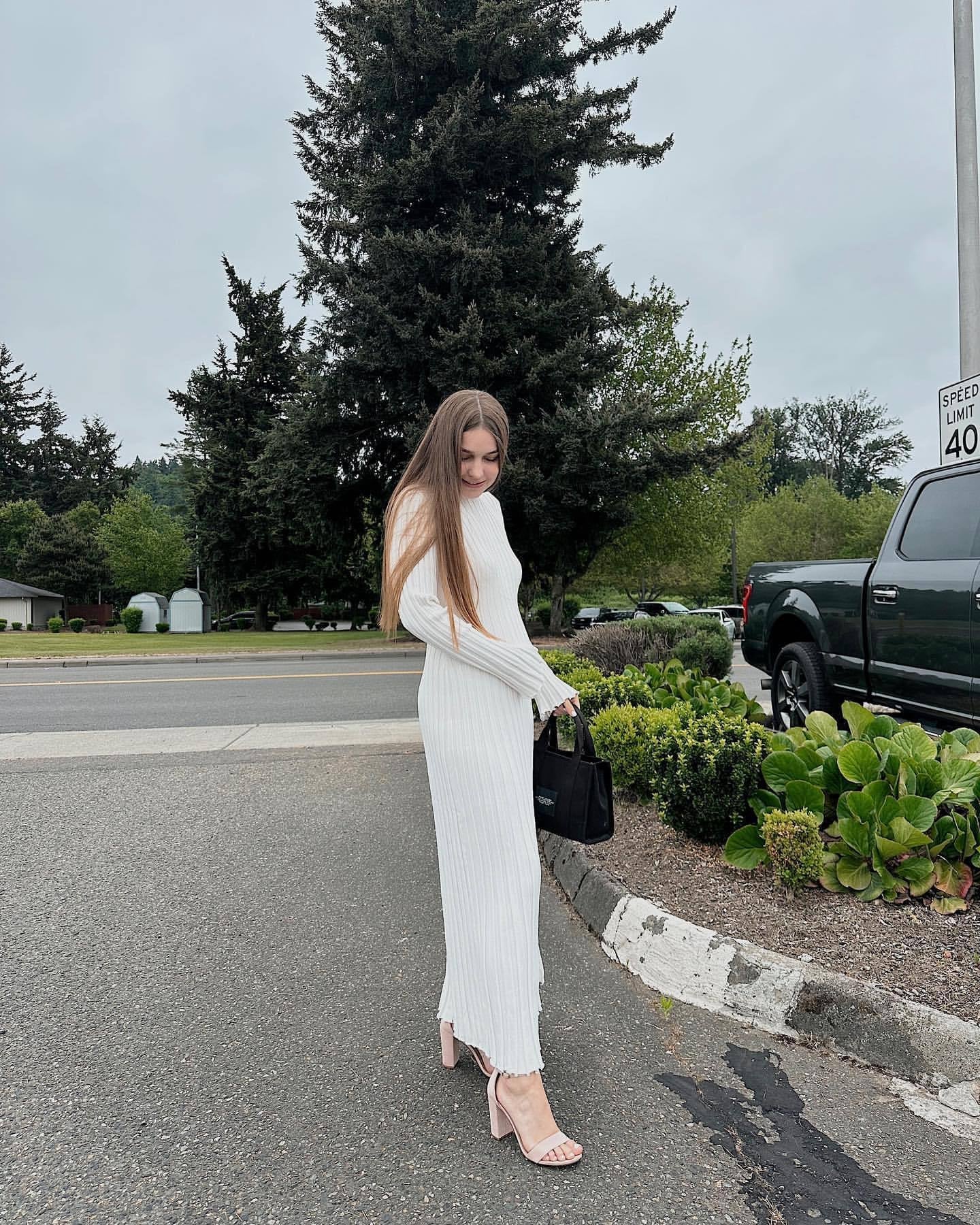 Levoire | Robe Maxi En Tricot Élégante Avec Détail En Nœud