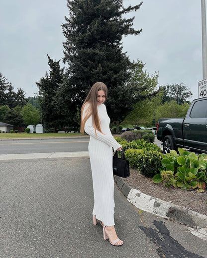 Levoire | Robe Maxi En Tricot Élégante Avec Détail En Nœud