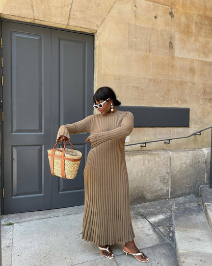 Levoire | Robe Maxi En Tricot Élégante Avec Détail En Nœud