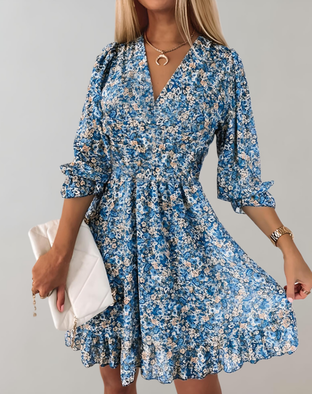 Levoire | Robe D'Été Décolleté En V Robe De Loisirs Matériau Léger