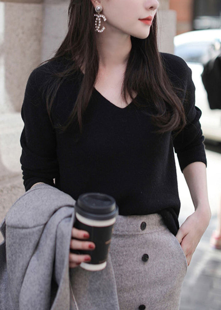 Levoire | Pull-Over En Laine Chaud À Col En V Rose Italien
