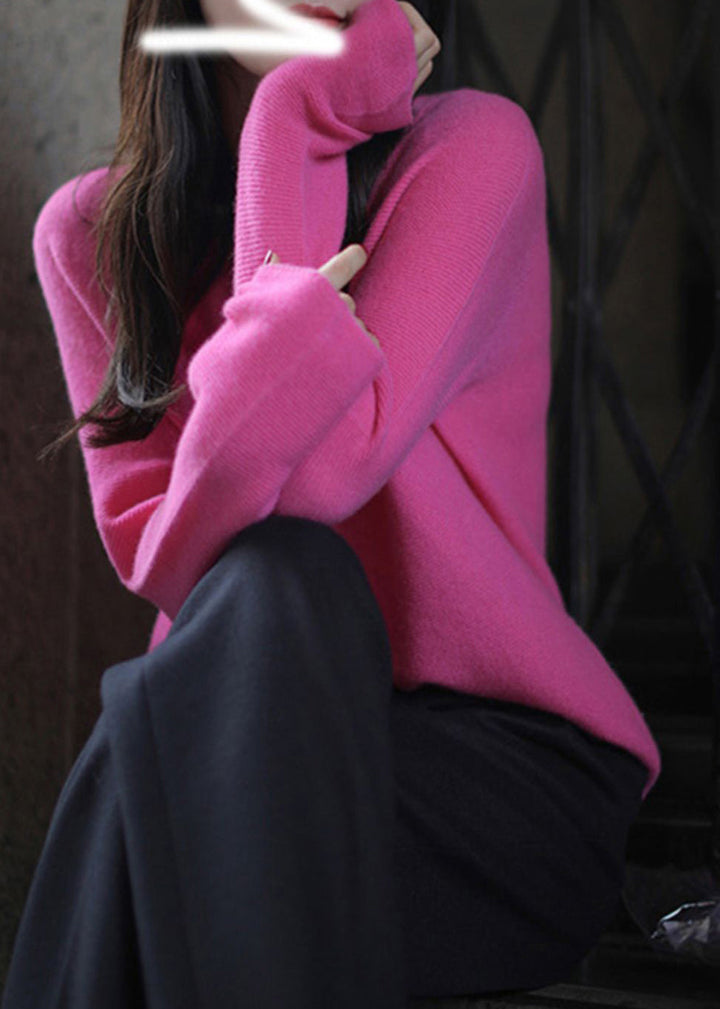 Levoire | Pull-Over En Laine Chaud À Col En V Rose Italien