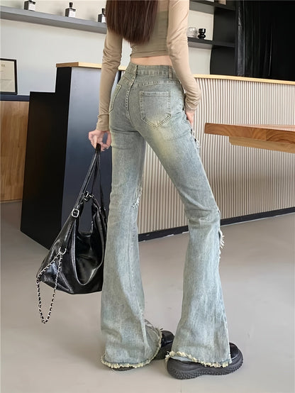 Levoire | Jean Flare Taille Haute Avec Ourlet Frangé