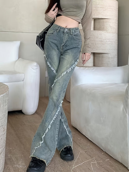 Levoire | Jean Flare Taille Haute Avec Ourlet Frangé