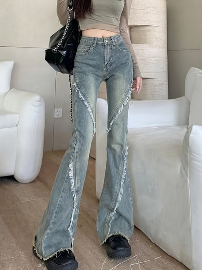 Levoire | Jean Flare Taille Haute Avec Ourlet Frangé