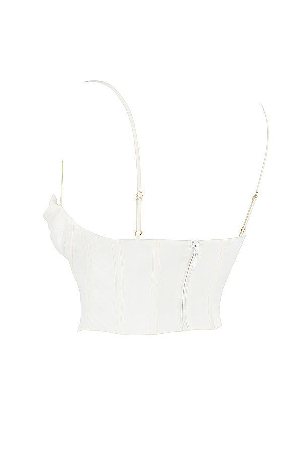 Levoire | Couleur Blanche Corset Extensible En Satin