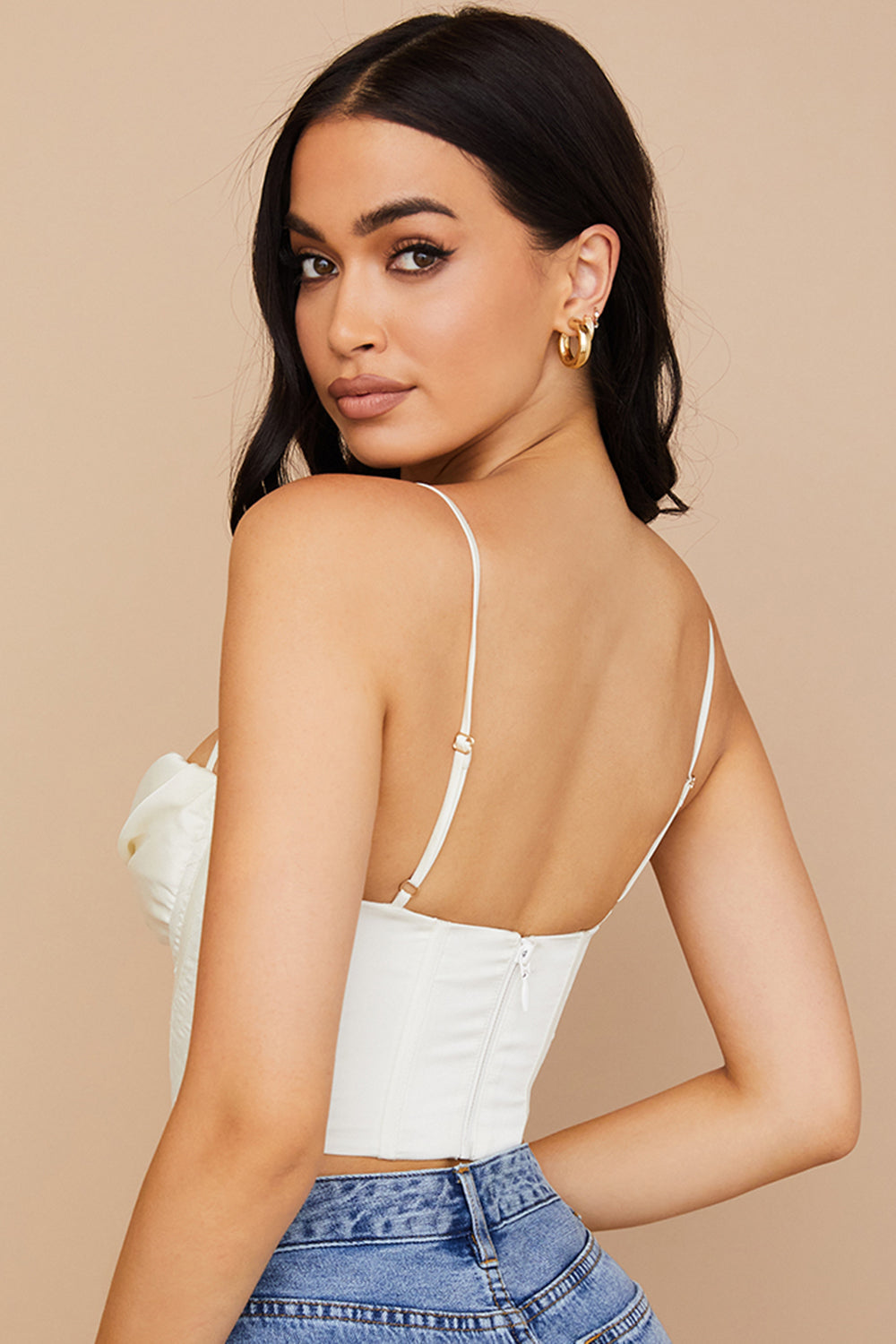 Levoire | Couleur Blanche Corset Extensible En Satin