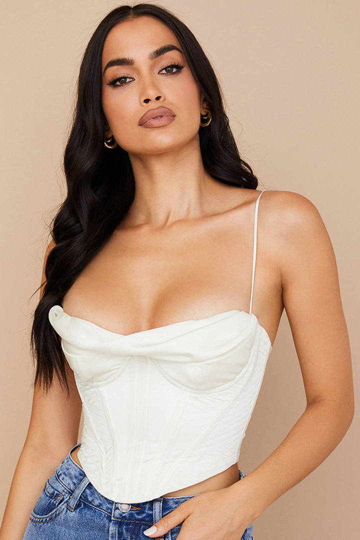 Levoire | Couleur Blanche Corset Extensible En Satin