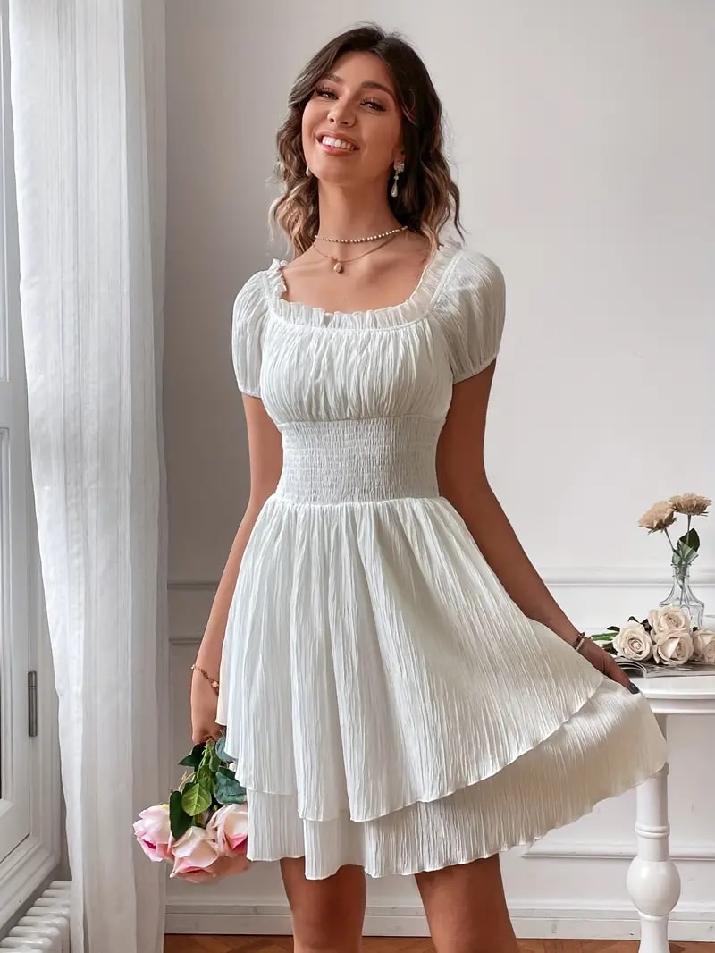 Levoire | Robe Élégante Off Shoulder Blanc