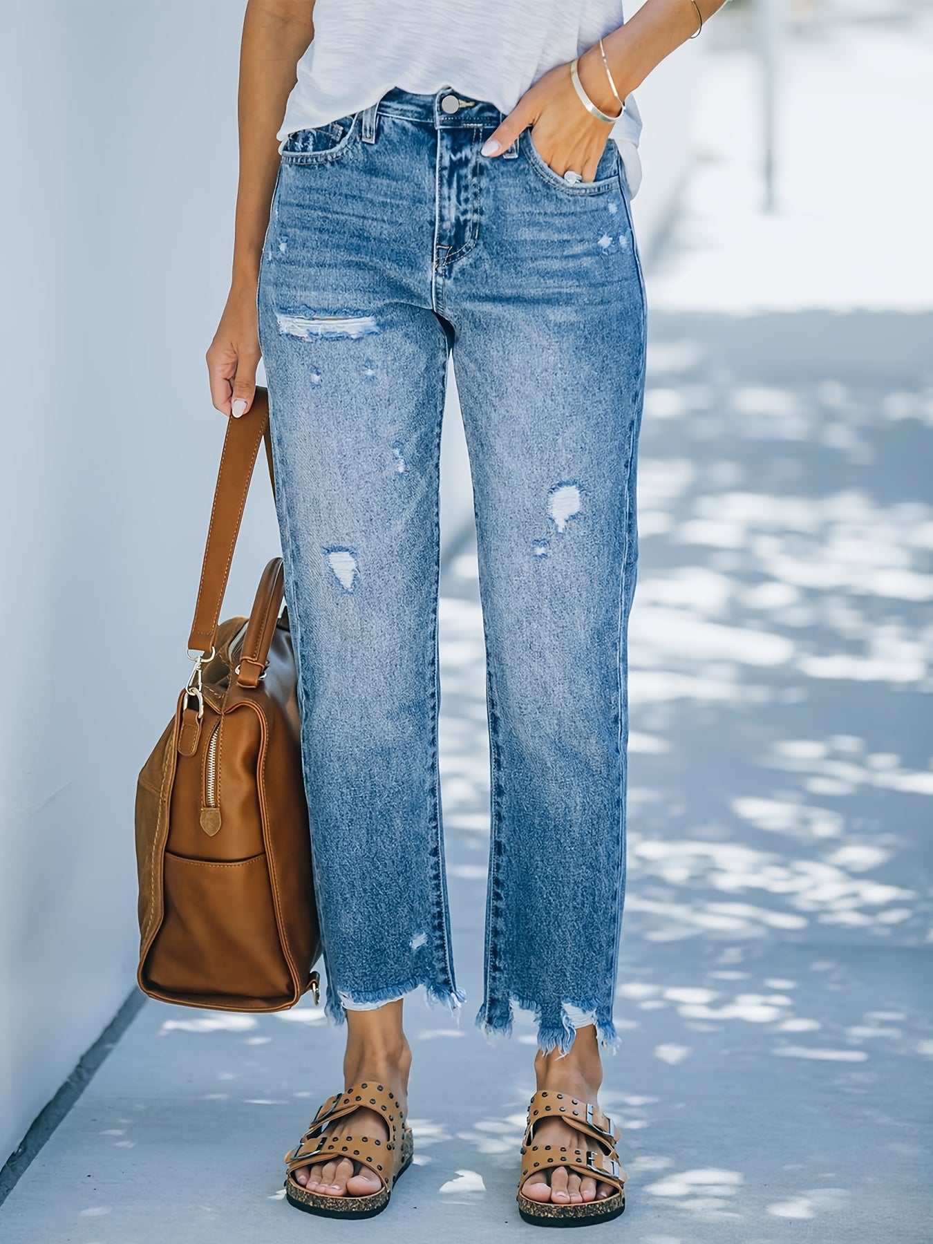 Levoire | Jean Droit Vintage Avec Ourlet Frangé